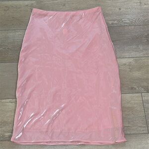 Anthropologie Pink Rose Slip Skirt, XL